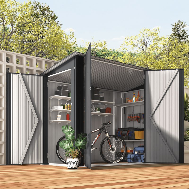 4x7ft metal storage shed SS16233GR_1