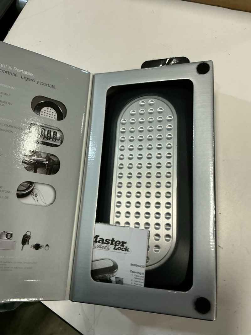 Condition photo showing Good Condition for Master Lock Portable Small Lock Box, Set Your Own Combination Lock Portable Safe, Personal Travel Safe, 5900D, Gunmetal Grey Gunmetal Grey 9.8 x 5.5 x 2.6 inches