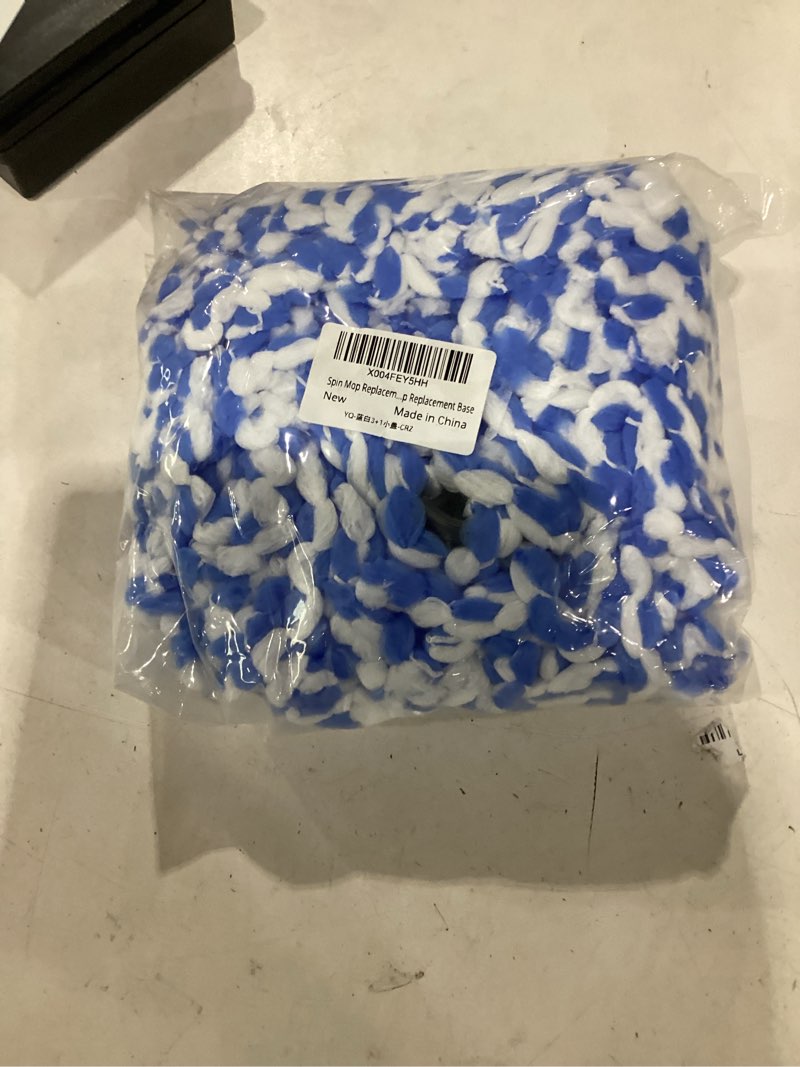 Condition photo showing New/Like New for spin mop replacement head, microfiber mop refills, easy to replace, include 3 mop replace heads, 1 extra mop replacement base 3 heads+1 base