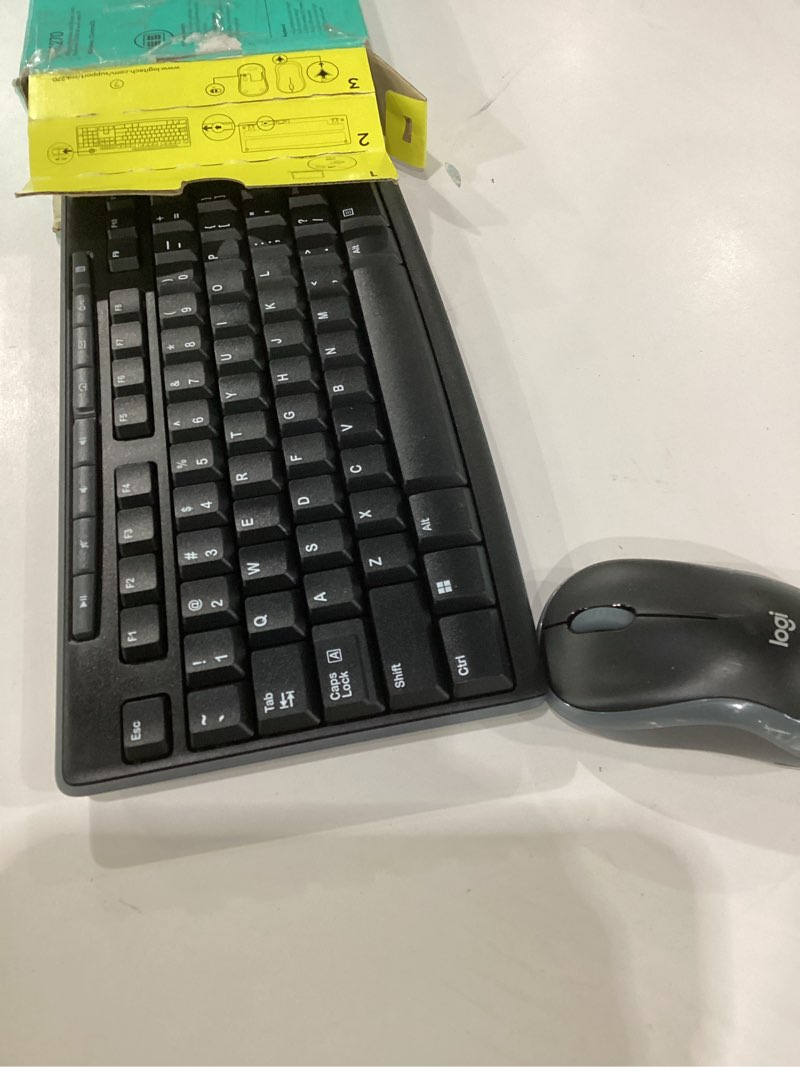 Condition photo showing As Is for logitech mk270 wireless keyboard and mouse combo for windows, 2.4 ghz wireless, compact mouse, 8 multimedia and shortcut keys, 2-year battery life, for pc, laptop - black