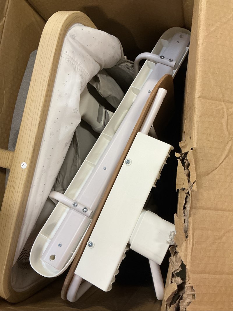 Condition photo showing Good Condition for Rocking Bassinet for Baby 3 Motion Auto Rolling Newborn Cradle Electric Automatic Bedside Sleeper Rocks Itself 5 Height Adjustable with Music, Wheels, Storage, Light Grey