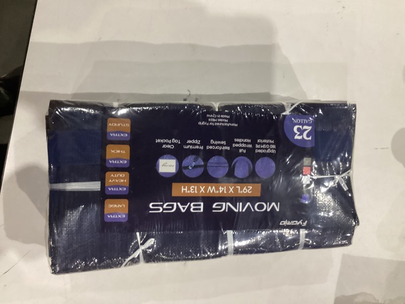 Condition photo showing Good Condition for 6 Pack Extra Heavy Duty Large Moving Bags with Strong Zipper & Comfortable Handles, Sturdy & Durable Clothes Storage Bags Totes Bins, Blue Packing Moving Boxes for College Supplies, Dark Blue Dark Blue 6 Pack