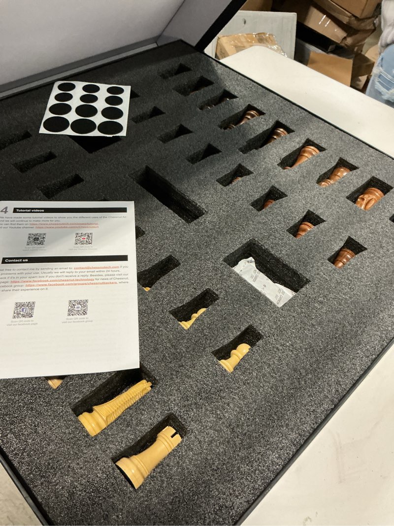Condition photo showing Good Condition for chessnut pro ai electronic chessboard set – full wooden pieces recognition, 55cm tournament size board, luxury chess set with wooden pieces