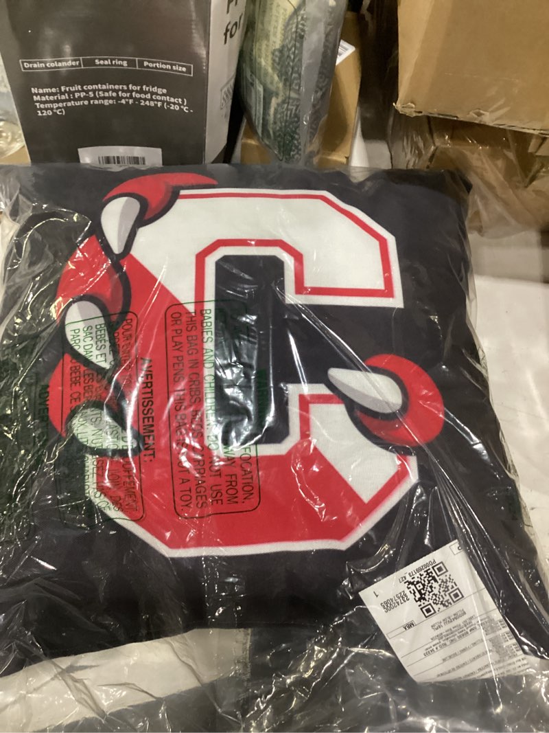 Condition photo showing Good Condition for suny cortland red dragons c claw logo throw pillow 16x16