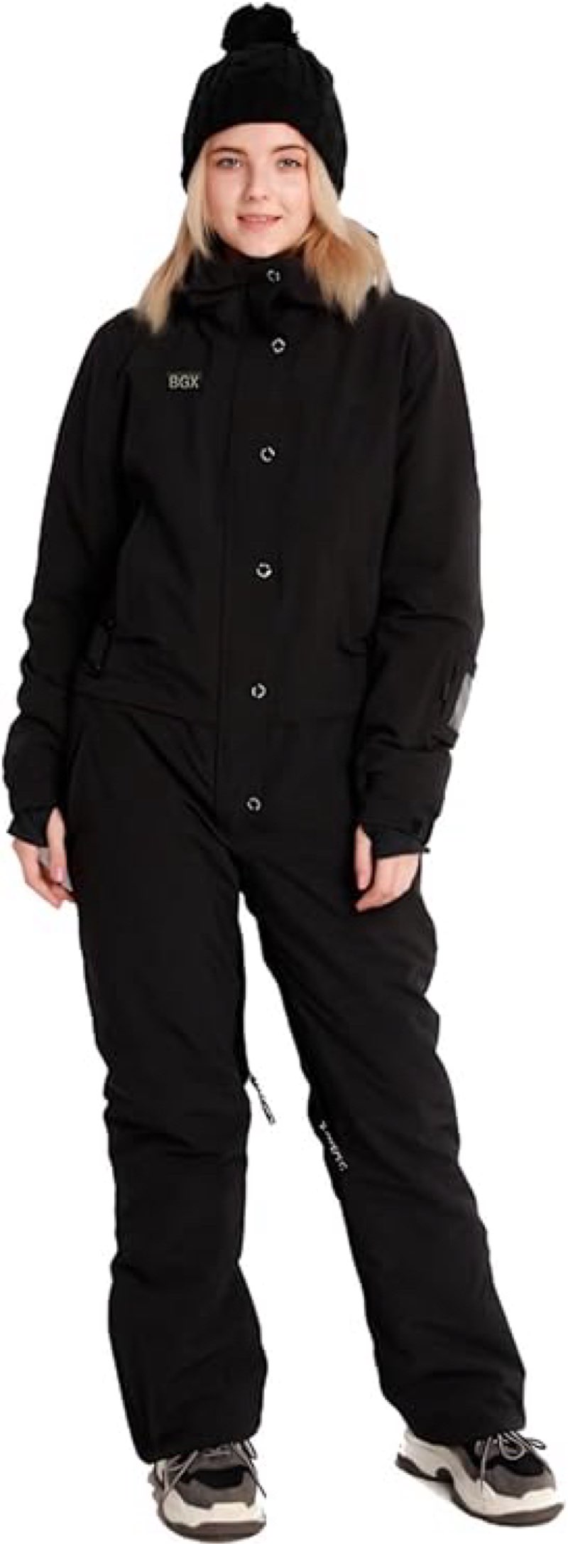 Bluemagic Womens Snowsuit One Pieces Ski Suits Jumpsuits Colorful Coveralls Snowboard Winter Outdoor Large Black 