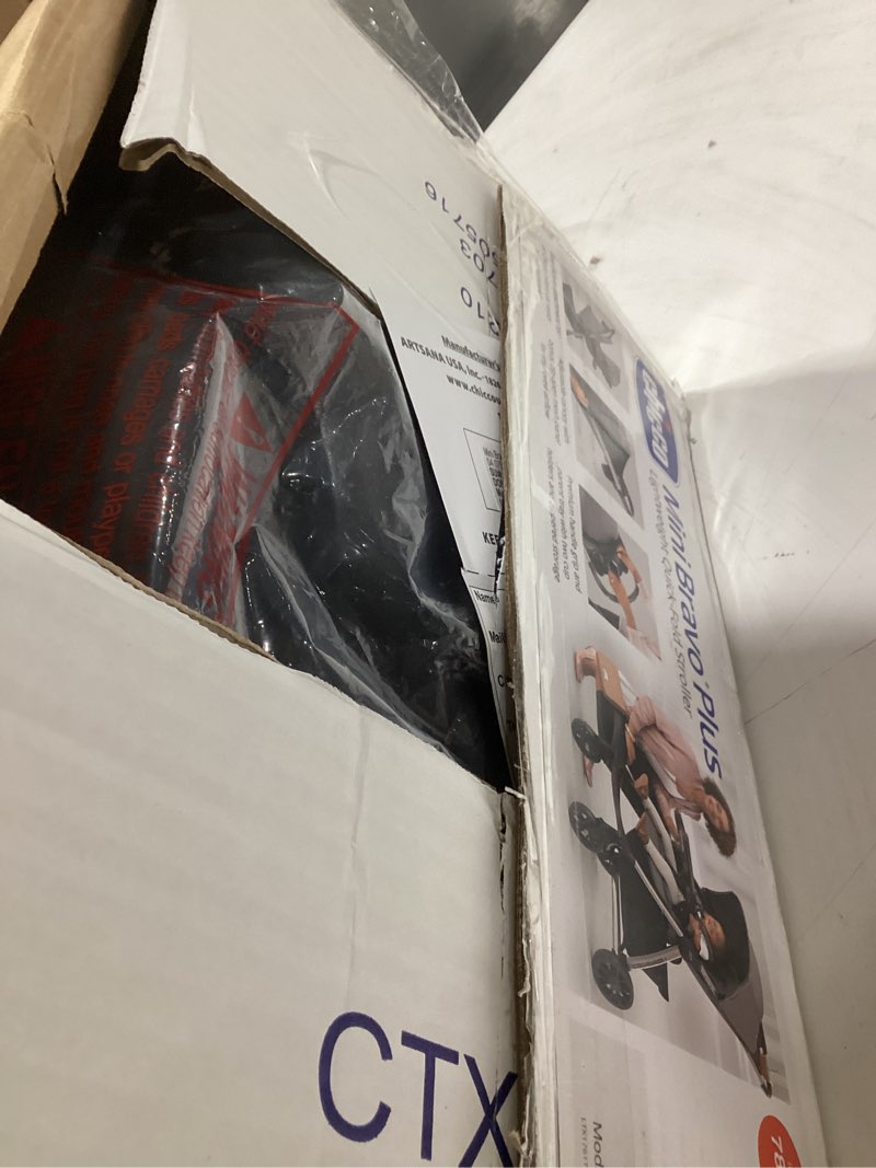 Condition photo showing New/Like New for chicco mini bravo plus lightweight stroller for babies and toddlers, 3-position reclining seat and upf-rated canopy, child and parent trays, self-standing fold | graphite/grey