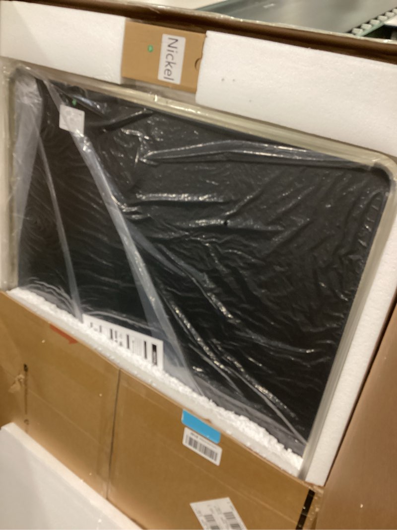 Condition photo showing New/Like New for TETOTE Pivot Bathroom Mirror Brushed Nickel 48 x 30 Large Tilting Beveled Mirror, Metal Framed Rectangle Vanity Tempered Glass Mirror, Modern Farmhouse Adjustable Tilted Mirrors, Horizontal/Vertical 30"L x 48"W Brushed Nickel