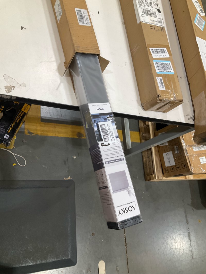 Condition photo showing Good Condition for aosky blackout roller shades cordless blinds for windows, free-stop shades with valance, thermal insulated fabric, uv protection, natural woven blinds for home and office(39" w x 72" h, black) black 39"w x 72"h