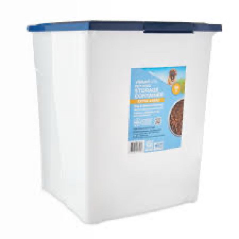 vibrant life plastic pet food storage container with locking lid, extra-large, 50 lb