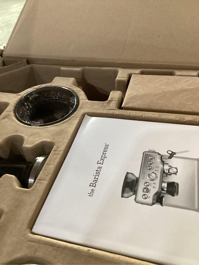Condition photo showing As Is for MISSING WATER TANK AND BEAN HOLDER Breville Barista Express Espresso Machine BES870XL, Brushed Stainless Steel