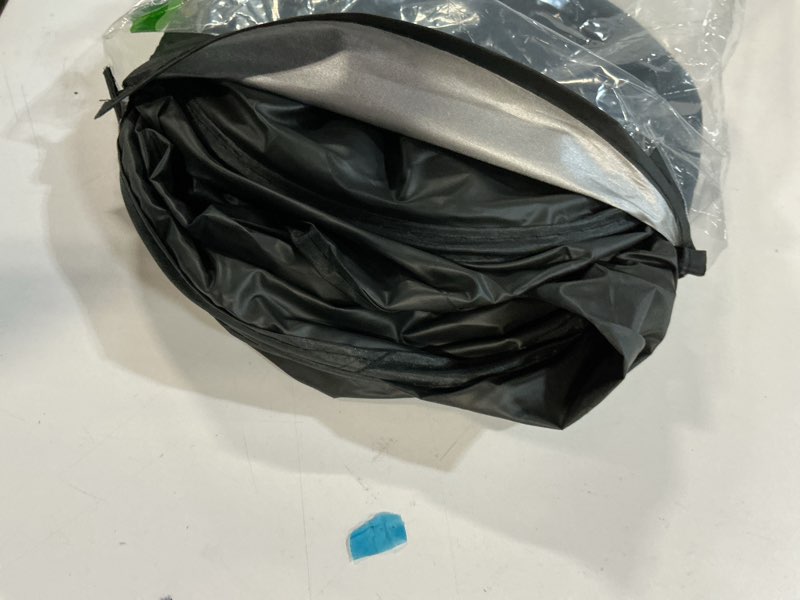 Condition photo showing As Is for Funny Bigfoot Car Windshield Sunshades Mountain Landscape Forest Heatshield Front Window Car Sun ?Shade Windshield Blocks UV Rays Sun Visor Protector for Car Sedan Truck SUV Accessories 59"L x 31.5"W Funny Bigfoot