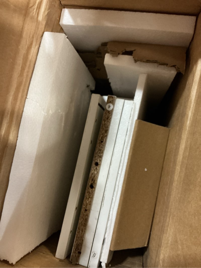 Condition photo showing As Is for FOTOSOK 6-Tier Open Bookcase and Bookshelf, Freestanding Display Storage Shelves Tall Bookcase for Bedroom, Living Room and Office, White 1 White