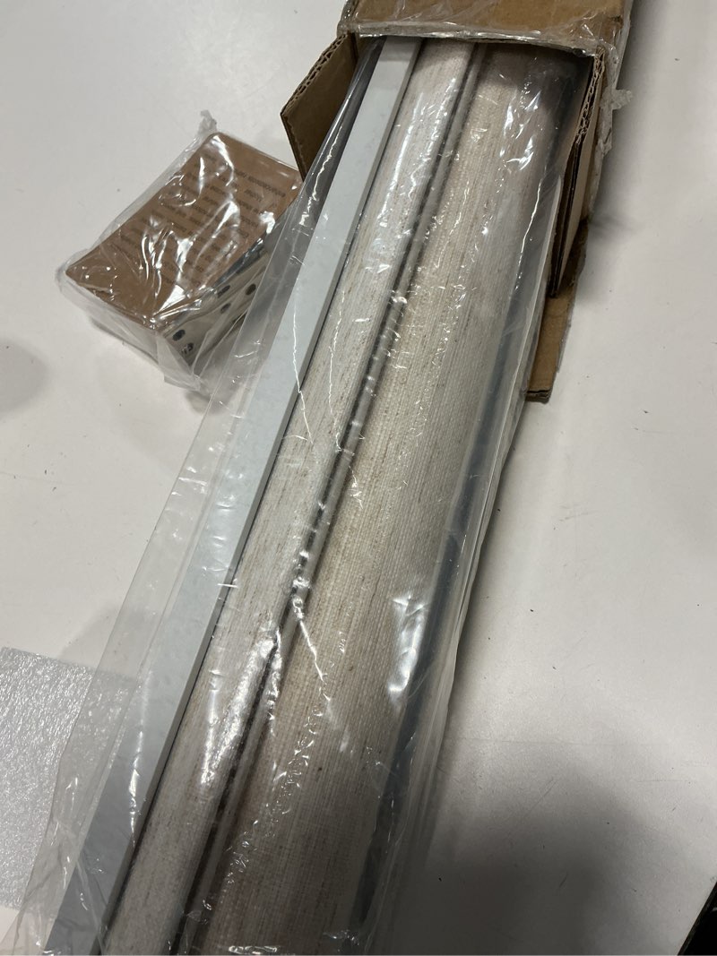 Condition photo showing Good Condition for persilux light filtering roller shades for window blinds,cordless,linen fabric,thermal insulated fabric uv protection shades for home,office,bedroom,door,light filtering-cream,28" w x 72" h 28"w x 72"h light filtering-cream