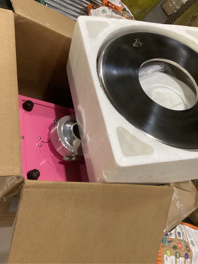 Condition photo showing New/Like New for BLITZHOME Cotton Candy Machine, 1000W Electric Commercial Retro Candy Floss Maker with Sugar Scoop, Stainless Steel Bowl, Easy to Use/Clean, Perfect for Home, Party, Carnival, Kids Birthday, Festival Pink