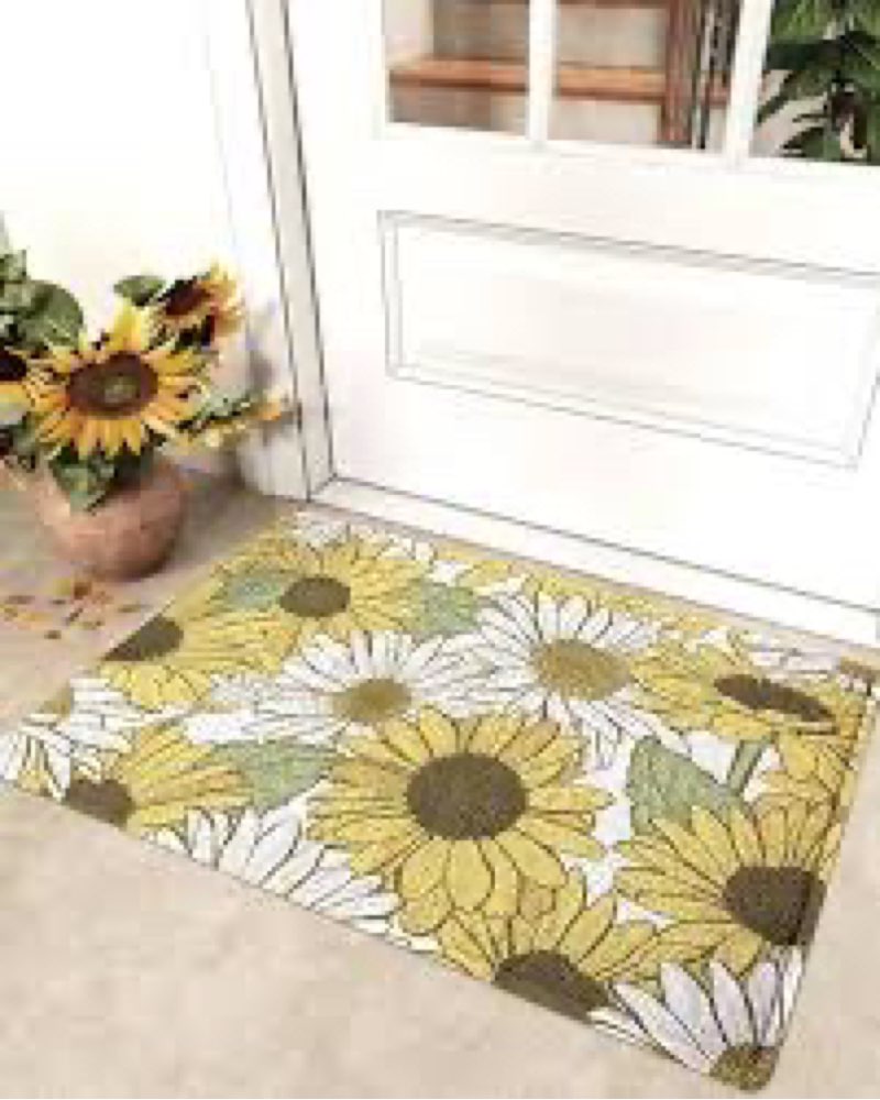 lumi spring floral door mat, doormat entrance, waterproof easy clean, outdoor indoor floor mat, pvc 
