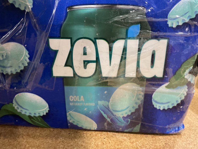 Condition photo showing New/Like New for zevia zero sugar soda, cola, 12 oz cans (8-pack) – naturally sweetened, non-gmo project verified, gluten-free, vegan cola 12 fl oz (pack of 8)
