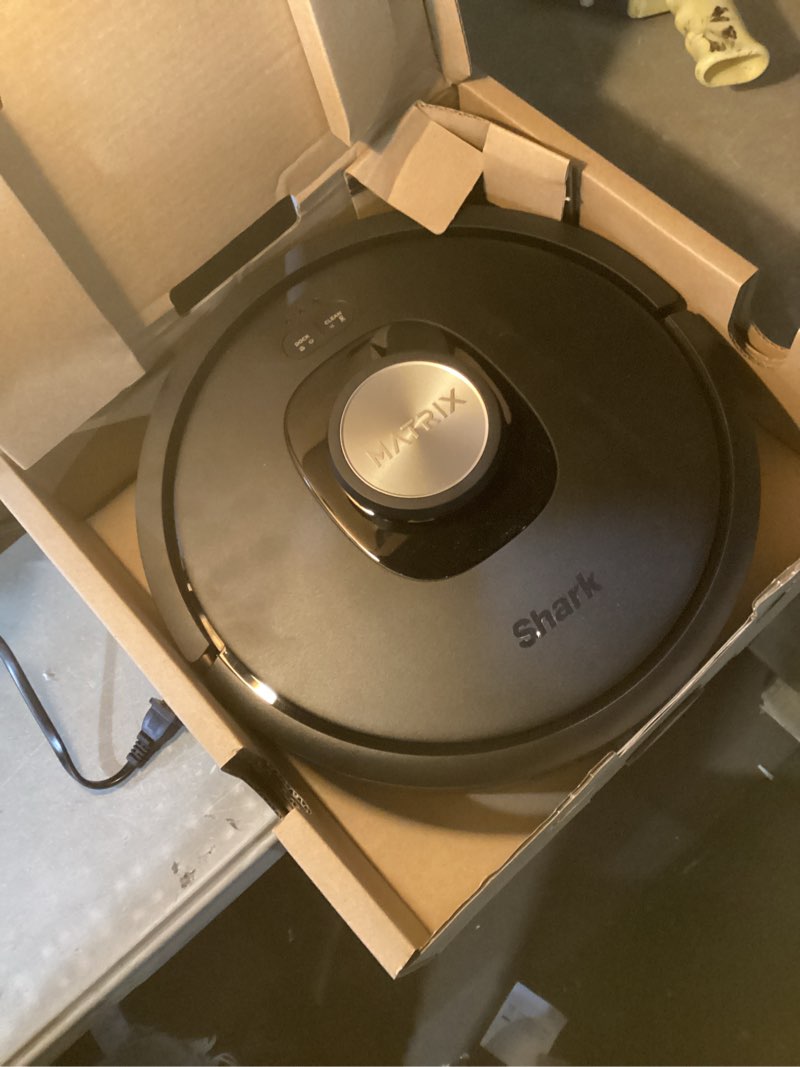 Condition photo showing Good Condition for shark av2310ae matrix self-emptying robot vacuum with no spots missed on carpets and hard floors, precision home mapping, perfect for pet hair, bagless, 45-day capacity base, wi-fi black/brass