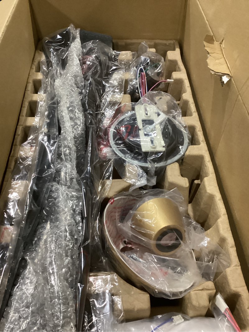 Condition photo showing New/Like New for Roomratv Ceiling Fans with Lights and Remote, Ceiling Fan 52 Inch Black Gold Color Quiet DC Motor 3 CCT Memory Modern Large Airflow Noiseless Reversible 6 Speeds 3 Timers Indoor for Living Room Black and Gold