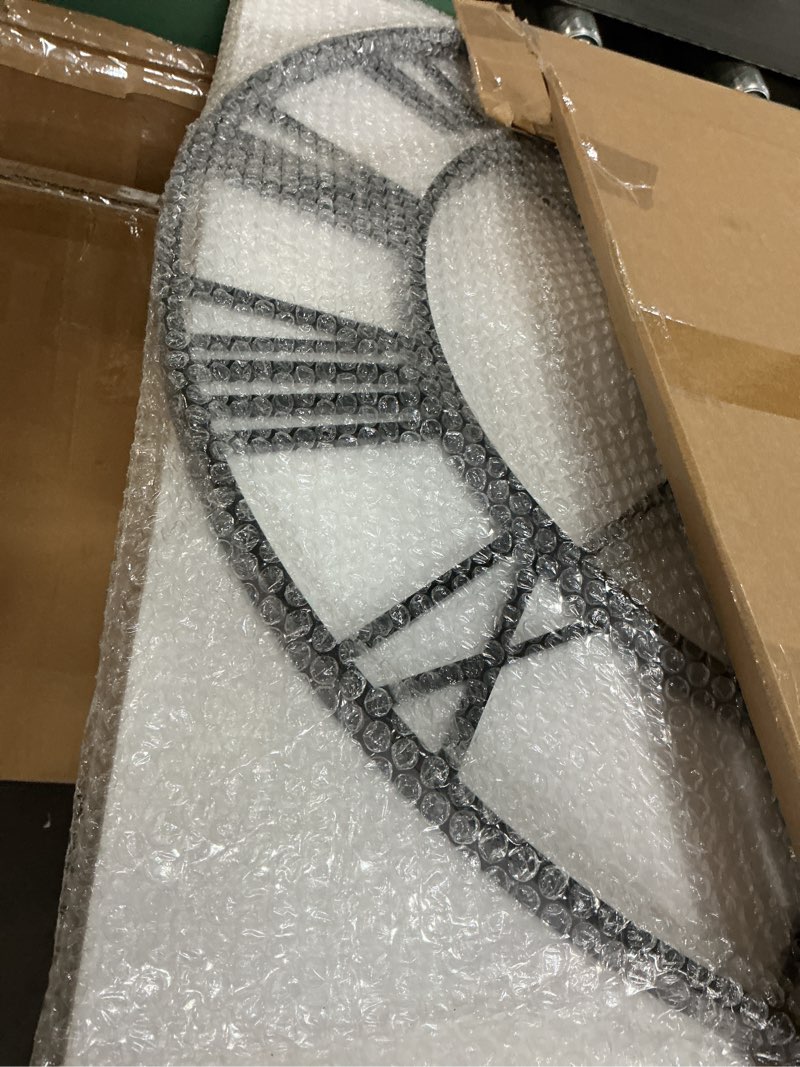 Condition photo showing Good Condition for 30 Inch Extra Giant Oversized Large Wall Clocks for Living Room Decor,Big Vintage Gold Roman Numerals Decorative Metal Wall Clocks for Bedroom, Kitchen, Office,Housewarming Gift Slate Gray 30 inch