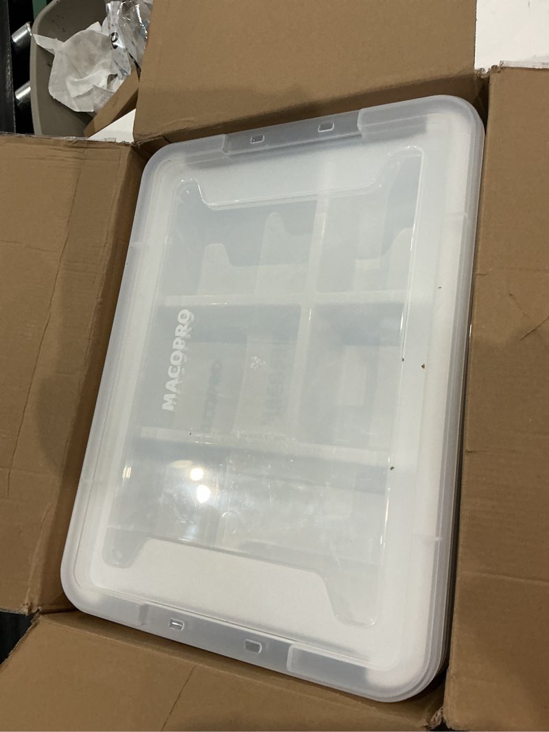 Condition photo showing Good Condition for plastic storage box with removable tray craft organizers and storage clear storage container for organizing bead, tool, sewing, playdoh (white, 2pack-17qt) white 2pack-17qt