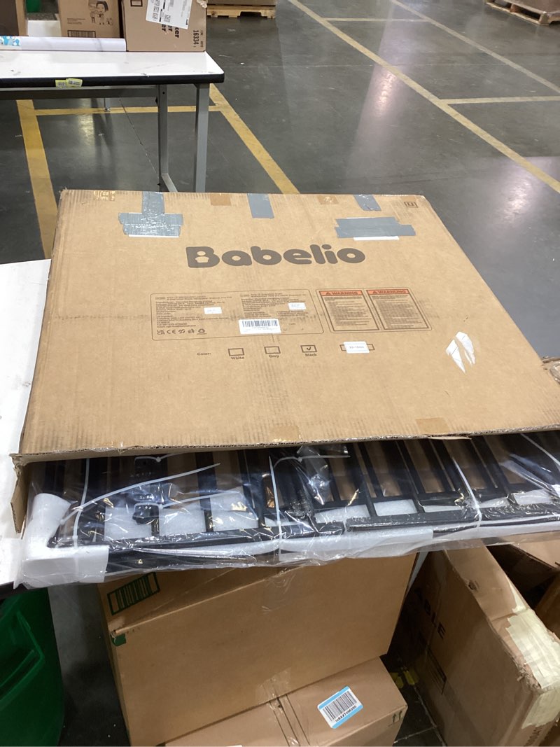 Condition photo showing New/Like New for babelio 104" extra wide baby gate, 30" tall auto close dog fence for stairs doorways fireplace, hardware mounted pet gate indoor, foldable 5 metal panels, black black 104" wide gate - 5 panels