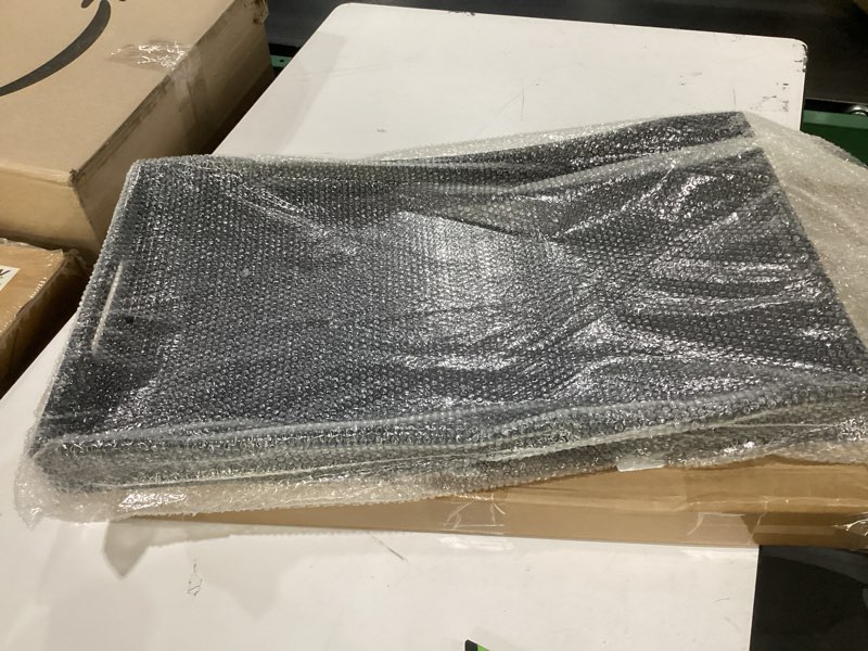 Condition photo showing New/Like New for GOBAM Bamboo Extra Large Ottoman Tray, 26 x 15 inches - Wooden Tray for Dining Table & Parties, Serving Tray with Handles for Food, Cheese, Snacks, Tea, Coffee & Wine Black 26" x 15" x 2.4"