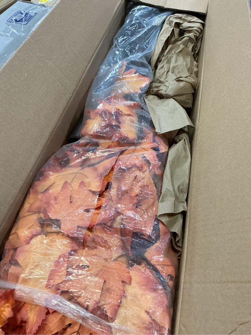 Condition photo showing Good Condition for Seasonal Buddy Set of 2 6FT 120LED Artificial Lighted Maple Tree Warm White Fall Decorations Indoor Ourdoor, Orange