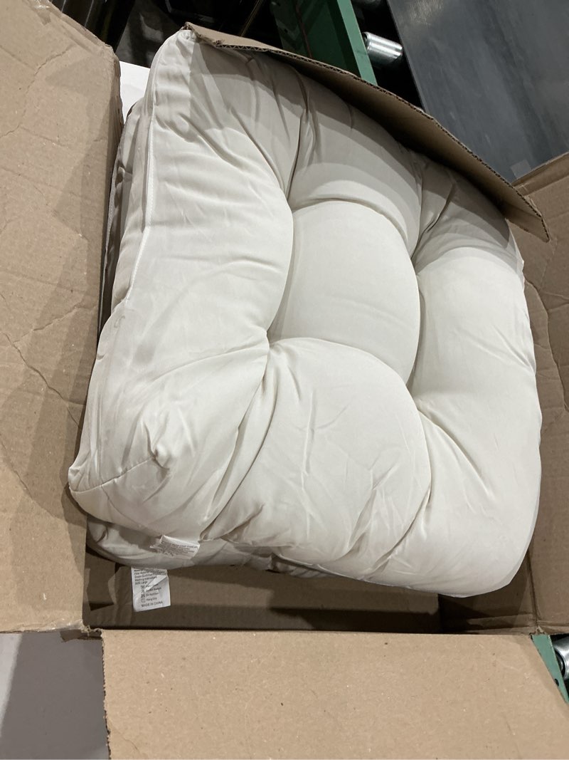 Condition photo showing Good Condition for mtmr outdoor chair cushions set of 2, patio furniture seat pads, waterproof | 2pcs , waterproof cover, pp cotton, u-shaped, no-fading, thick patio seat pads for outdoor wicker furniture in yard, 19x19x4