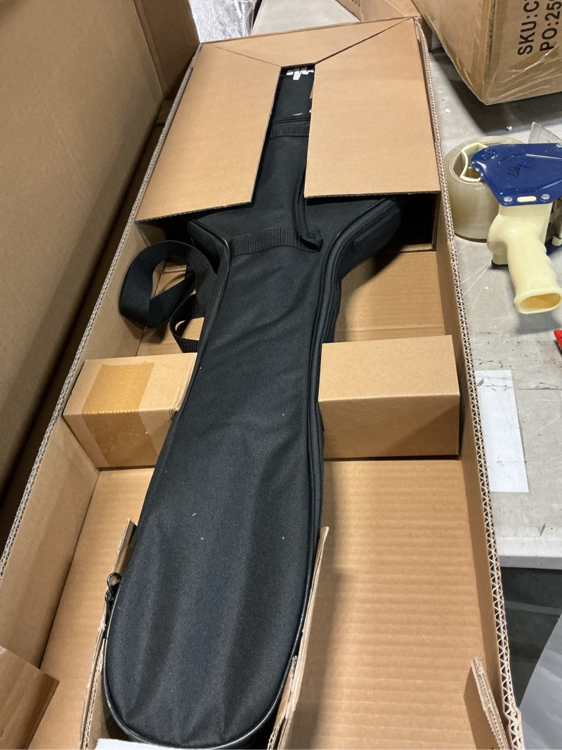Condition photo showing Good Condition for Donner Solid Body Electric Guitar, Matte Finish 39 Inch Metal Electric Guitar Beginner Kits with Bag, Strings, Strap, Cable, Strings Dampener for Rock Music Lover, DMT-100 (Matte Black) DK-Black DMT-100