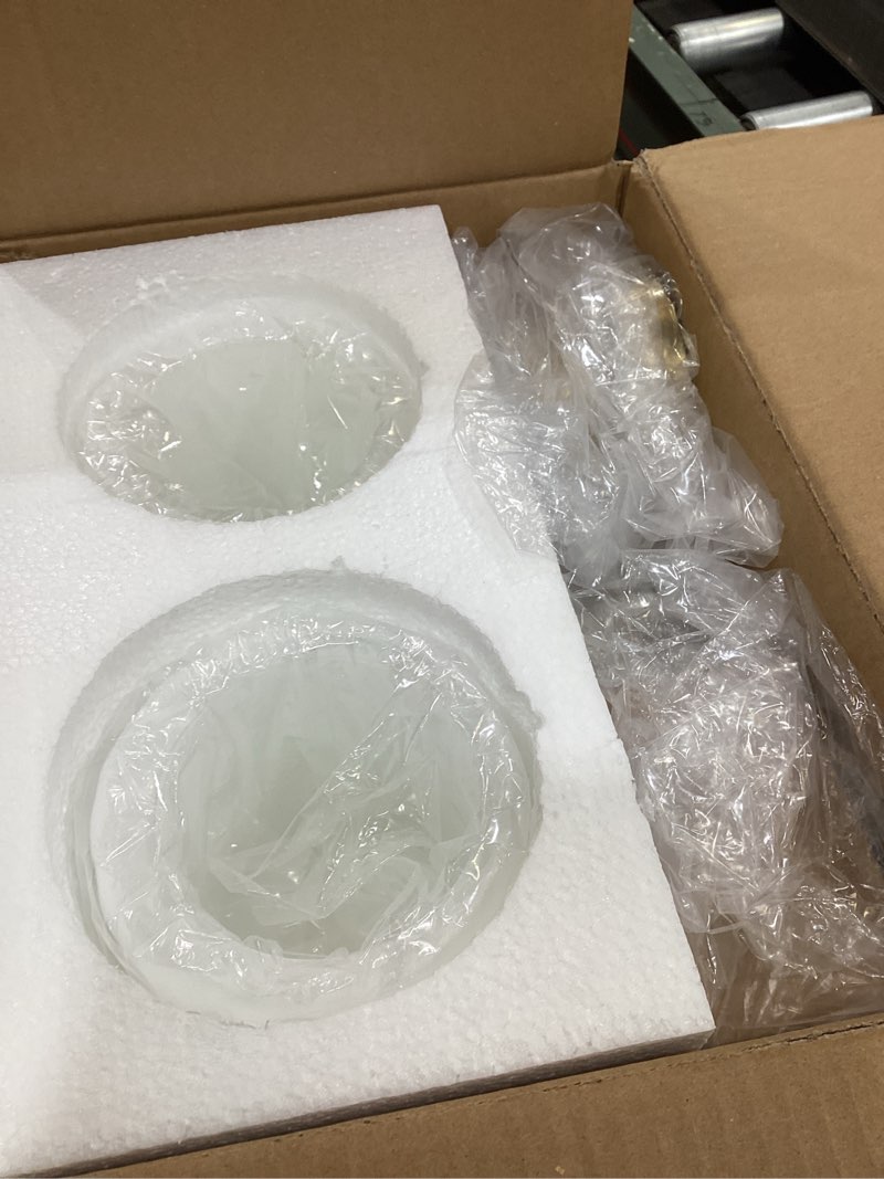 Condition photo showing As Is for Nekhung Battery Operated Wall Sconce Set of 2, Wireless Wall Sconce with Remote,10000mAh Rechargeable RGB Dimmable Bathroom Light Fixtures with Double Clear Glass Shade NOT Hardwired