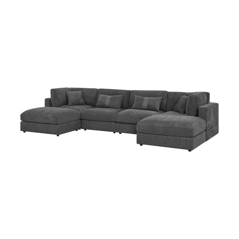 Incomplete box 1 only)Luxecloud Modular Sectional Upholstery Material: Gray