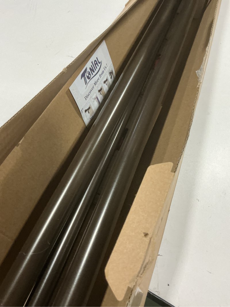 Condition photo showing Good Condition for TONIAL1 Inch Double Curtain Rods 72 to 144 Inch (6 to 12 ft), Heavy Duty Decorative Drapery Rod for Windows 69 to 140 Inch (5.75 to 11.7 ft) with Classic Cap Finial, Bronze Bronze 72-144"