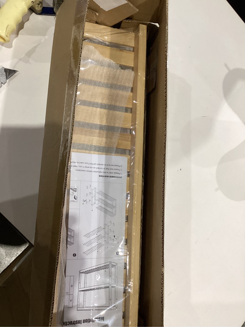 Condition photo showing Good Condition for Domax Bamboo Bathroom Shelf 3-Tier Wall Mount Storage Rack Multifunctional Adjustable Layer Free Standing Over Toilet Utility Shelves Living Room Kitchen (Bamboo)