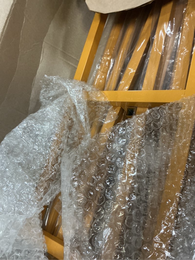 Condition photo showing As Is for prolee flower stand with 12 buckets, flower display stand with wheels, flower cart, moving florist bouquet shelf for party and wedding, gold gold ladder style