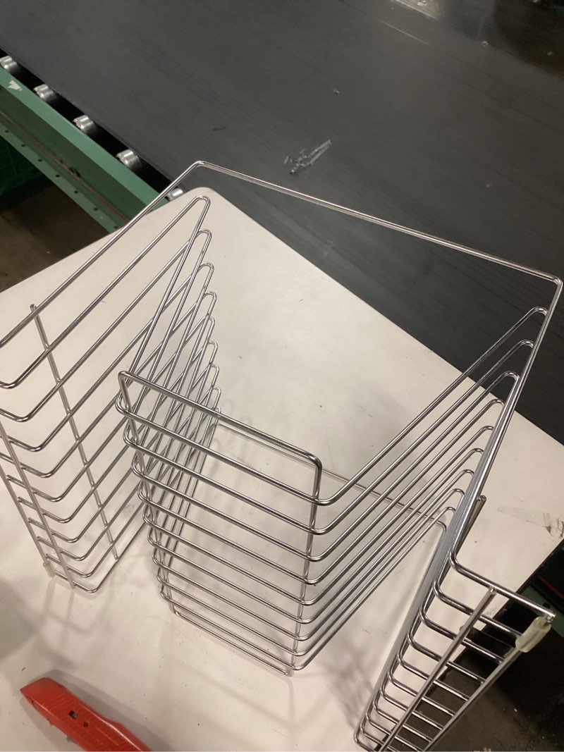 Condition photo showing As Is for Thirteen Chefs Stainless Steel Cutting Board Rack - Ten 1" Slots fits Baking Sheets, Pans and Lids - Commercial Grade Organizer and NSF Stamped for Restaurants and Kitchens