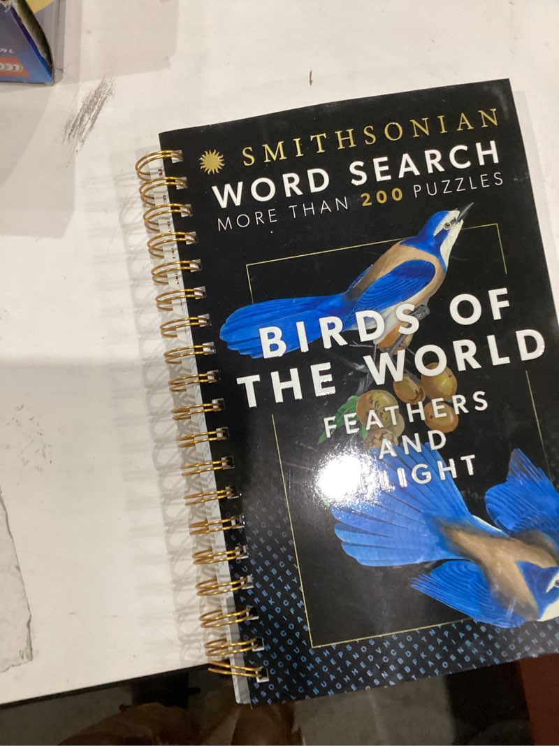 Condition photo showing New/Like New for Smithsonian Word Search World of Birds: Flocks and Feathers - Spiral-Bound Puzzle Multi-Level Word Search Book for Adults Including More Than 200 Puzzles (Brain Busters)