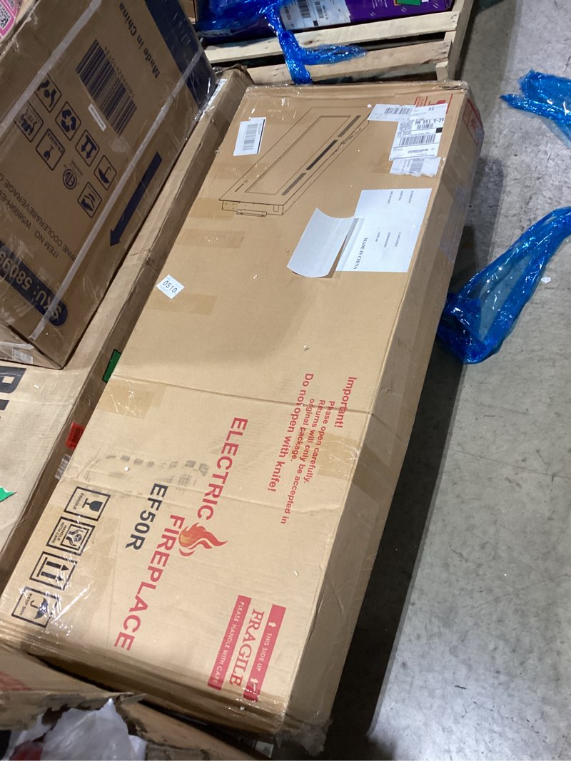 Condition photo showing Good Condition for Electric Fireplace 50 In, Wall Mounted & Recessed Electric Fireplace Inserts, Remote & Touch Screen Control, 169 Flame Color Combinations, Timer & Thermostat Fireplace Heater, 1500W, Black 50 Inches