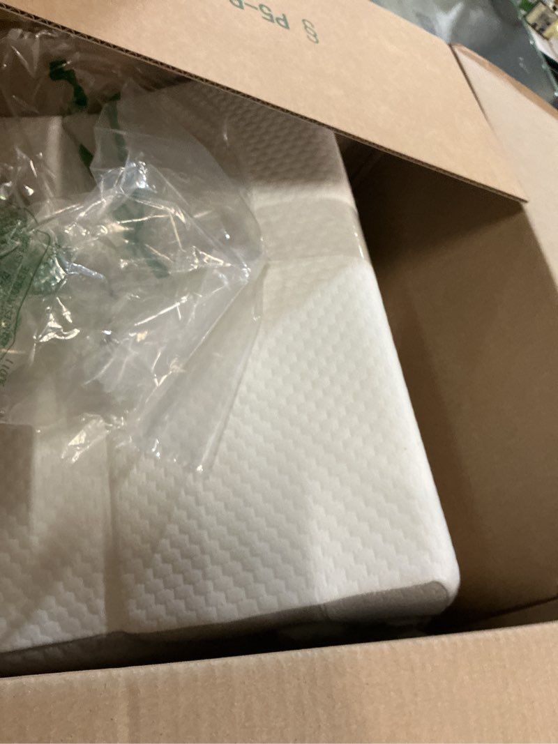 Condition photo showing As Is for bieezzk wedge pillow set for after surgery, wedge pillow for acid reflux, bed wedge pillow with adjustable 9&12inch for headboard,sleeping, orthopedic memory foam for neck&back support, white/grey adjustable wedge+1 pillow white/grey