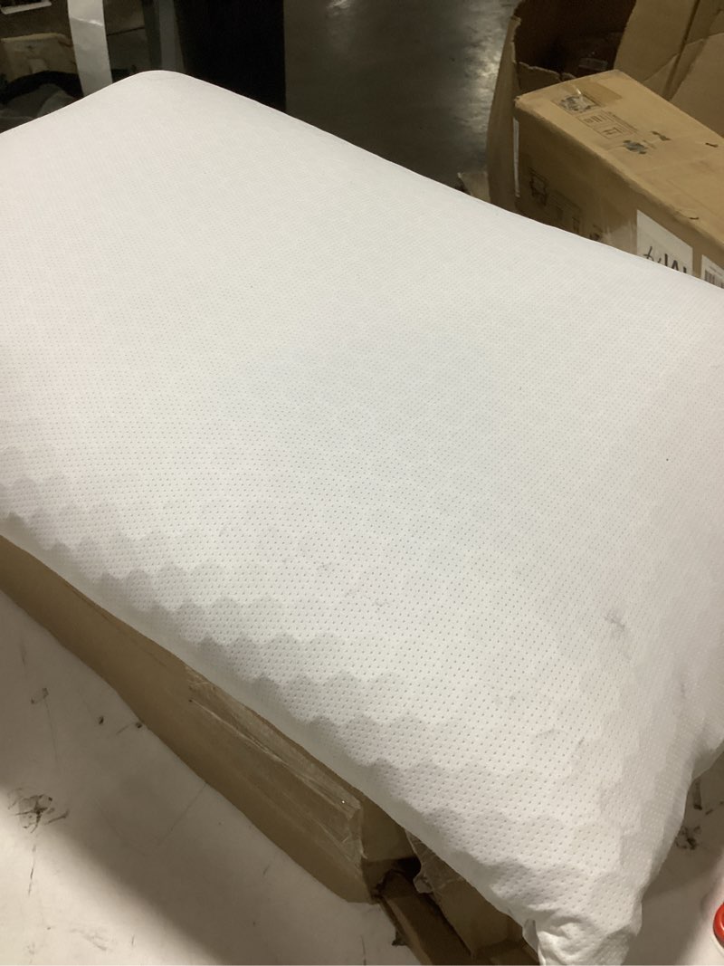 Condition photo showing As Is for purple harmony pillow - king size, medium feel, med height - talalay latex foam cooling pillow for combo or side sleepers, 360° hex gelflex grid for no-pressure support and luxurious weightless feel king - medium