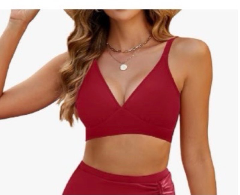 Blooming jelly red bathing suit top XXL B