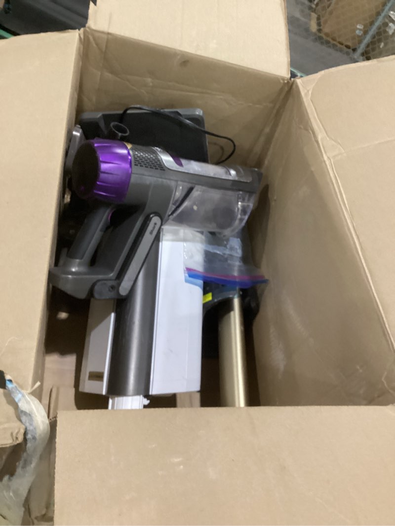 Condition photo showing As Is for shark cordless vacuum cleaner with hepa filter, powerdetect clean & empty, powerful suction, auto-empty system, pet hair pickup, carpets & hardfloor, dark gray, ip3251 powerdetect w/ autoempty (essential)