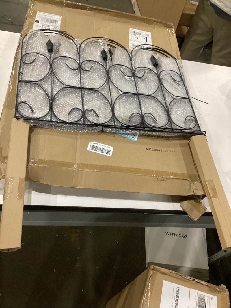 Condition photo showing New/Like New for AMAGABELI GARDEN & HOME 5 Panels 32in(H)×10ft(L) Decorative Garden Fences and Borders for Dogs No Dig Rustproof Metal Fence Panels Garden Edging Border Animal Barrier Fencing for Flower Beds Black 32in x 10ft Black Arched