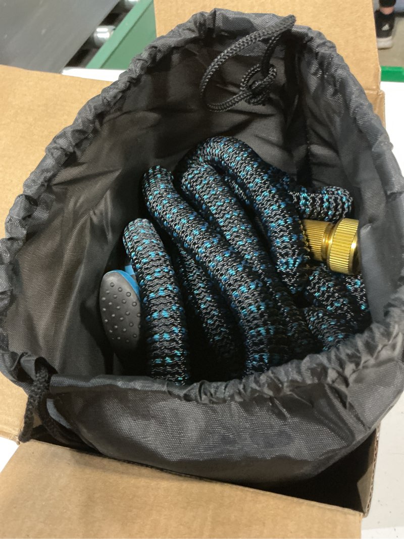 Condition photo showing Good Condition for j&b xpandahose 100ft expandable garden hose with holder - heavy duty superior strength 3750d - 4 -layer latex core - extra strong brass connectors and 10 spray nozzle w/storage bag (blue 100)