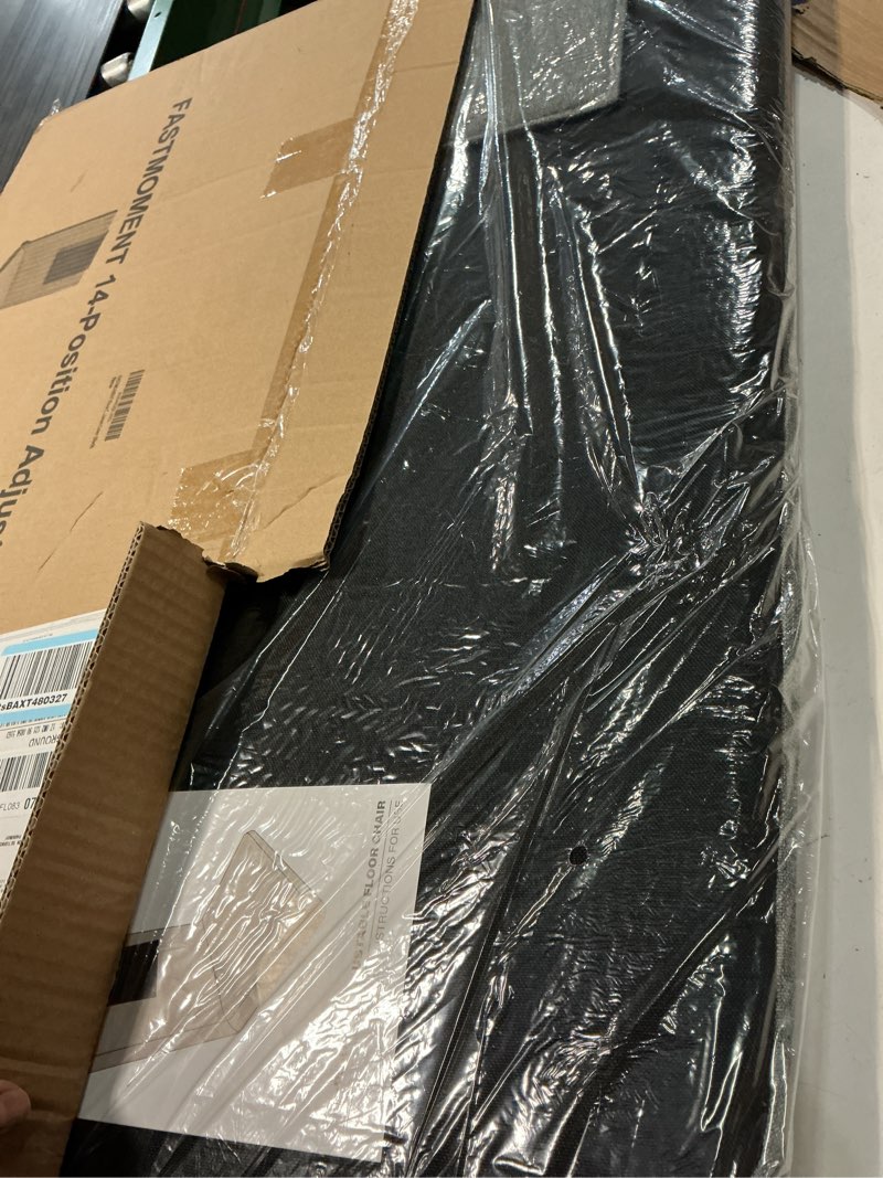 Condition photo showing New/Like New for floor chair with back support 14-position adjustable floor chair portable ground seating for adults & kids foldable meditation seat with japanese koyo bearings & washable linen cover (black) black & grey regular