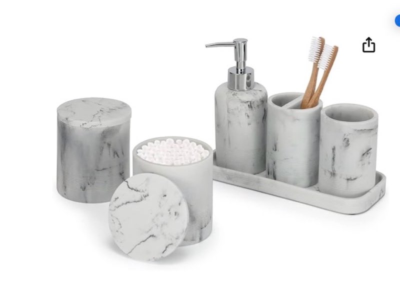 zccz - black bathroom accessories set 4 pcs - toothbrush holder, soap dispenser, vanity tray, bathroom tumbler - countertop vanity organizer - bathroom accessory set- toothbrush holder set, stone sets 4pcs black 4pcs