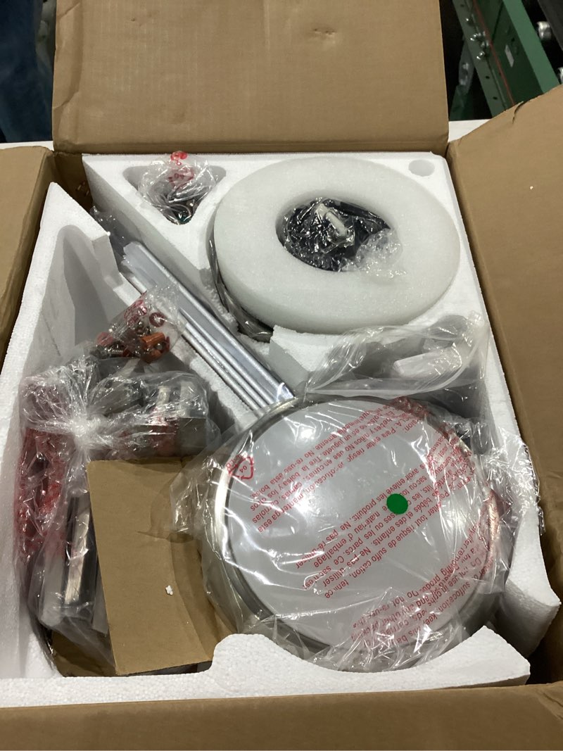 Condition photo showing Good Condition for Sevenine 42 Inch Brushed Nickel Flush Mount Ceiling Fans with Lights and Remote, Low Profile Nickel Ceiling Fans for Bedroom Living Room Patio Porch, Quiet 6 Speed Reversible DC Motor, 3CCT, Dimmable Nicke 42Inch