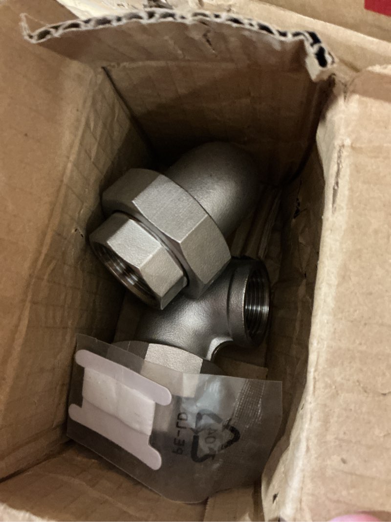 Condition photo showing Good Condition for 2pcs 304 stainless steel 90 degree elbow union, 1" npt female x 1" npt female cast pipe for fuel/air/liquid/oil/gas 2 1"npt female x female(90 degree)