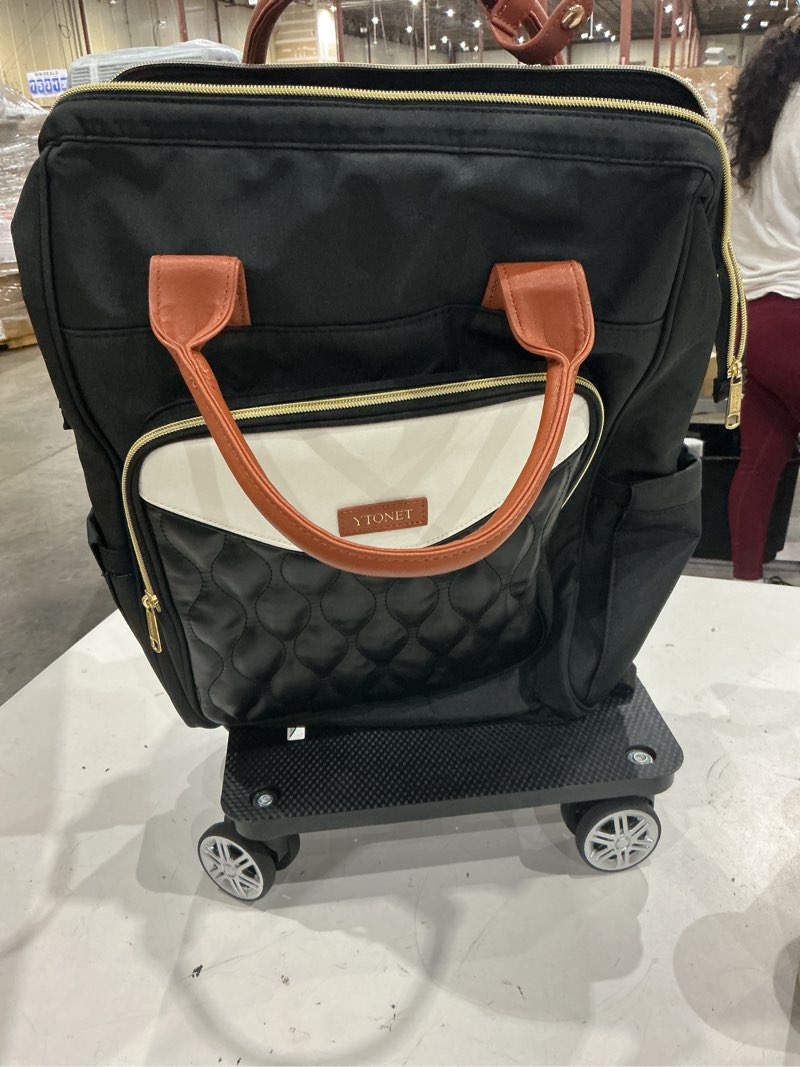 Condition photo showing Good Condition for ytonet rolling backpack for women, 15.6 in rolling travel backpack with 4 spinner wheels, carry on rolling laptop bag with detachable trolley, stylish wheeled backpack for college business work, black