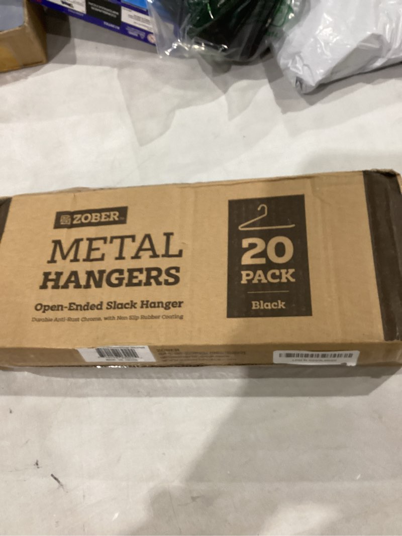 zober pants hangers non slip - 20 pack open ended pants and jean hangers for closet - space saving c