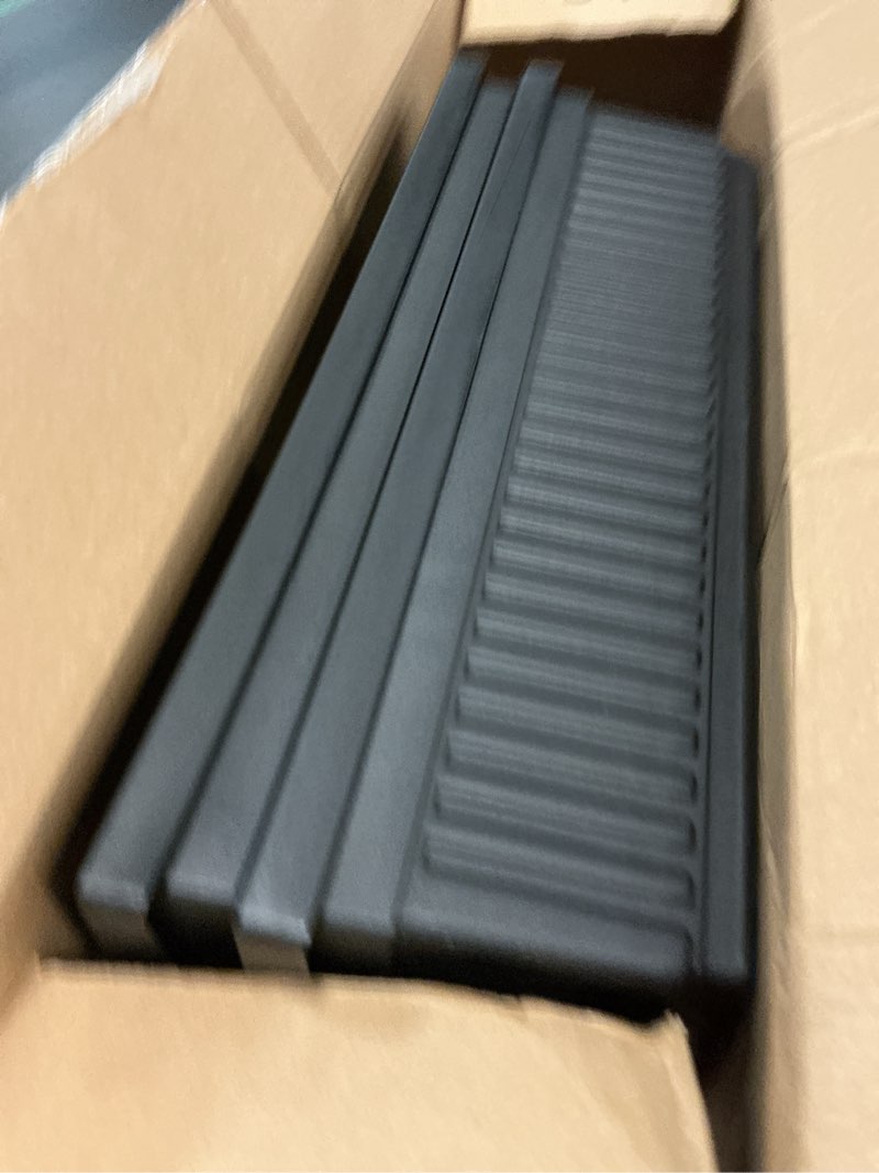 Condition photo showing New/Like New for the hc companies 24 inch venetian window planter box with drainage plug, lightweight uv-resistant plastic indoor & outdoor planters, 2-pack flower box for garden & home decor, black black 24" pack of 2